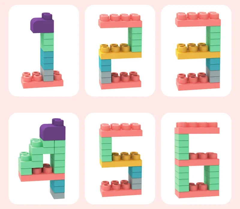 Baby Rubber Big Size Particle Bricks Toys DIY Building Blocks Big Brick Early Educational Large Soft Bricks Toy Bath For Toddler