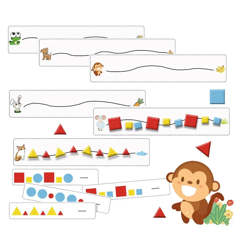 Montessori Didactic Material DIY Math Toy Color Shape Puzzle Matching Game Children Early Educational Learning Toy Teaching Aids