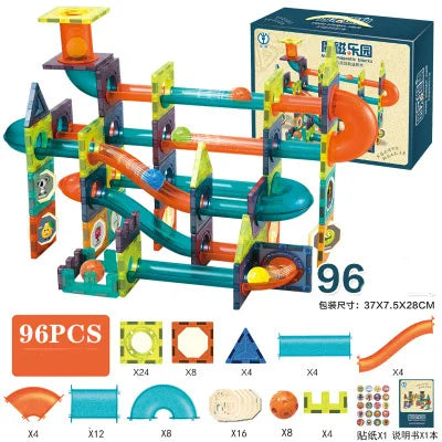 Magnet Maze Ball Track Magnetic Designer Construction Set Model & Building Toy Magnetic Blocks Educational Toys For Children