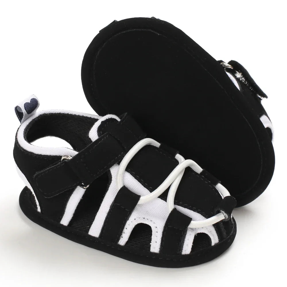 VALEN SINA Summer New Kids Newborn Baby Boys Fashion Summer Soft Crib Shoes First Walker Anti Slip Baotou Sandals Shoe