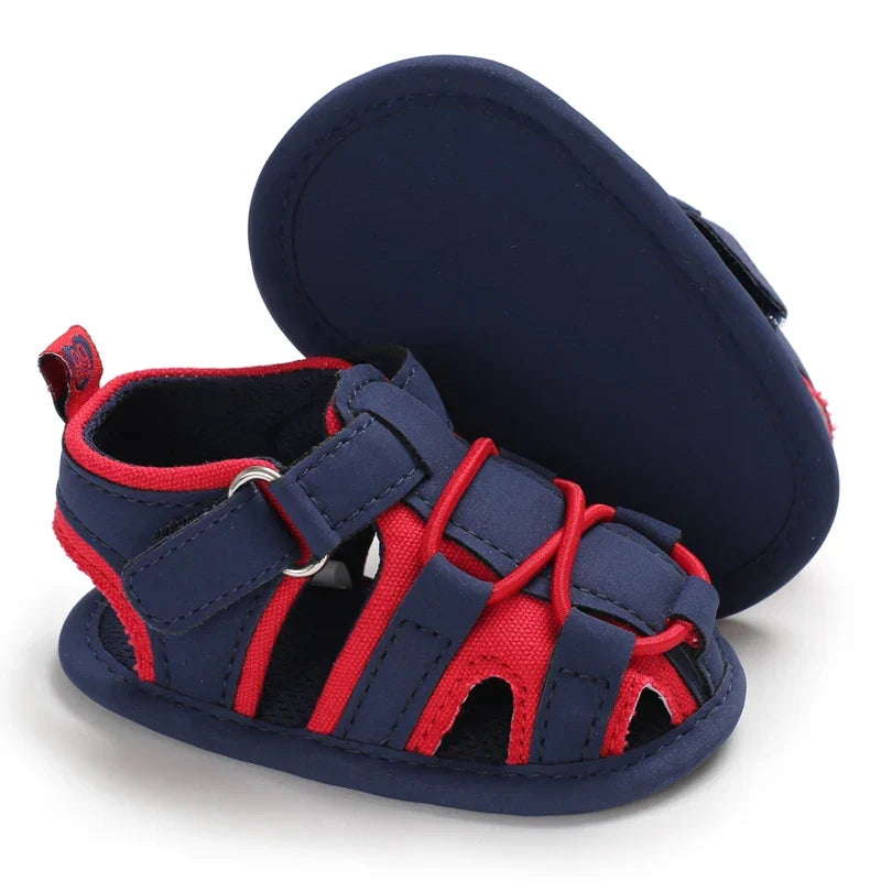 VALEN SINA Summer New Kids Newborn Baby Boys Fashion Summer Soft Crib Shoes First Walker Anti Slip Baotou Sandals Shoe
