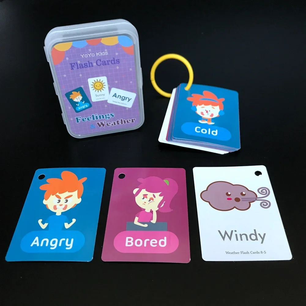 Kids Montessori Baby Learn English Word Card Flashcards Cognitive Educational Toys Picture Memorise Games Gifts for Children 29
