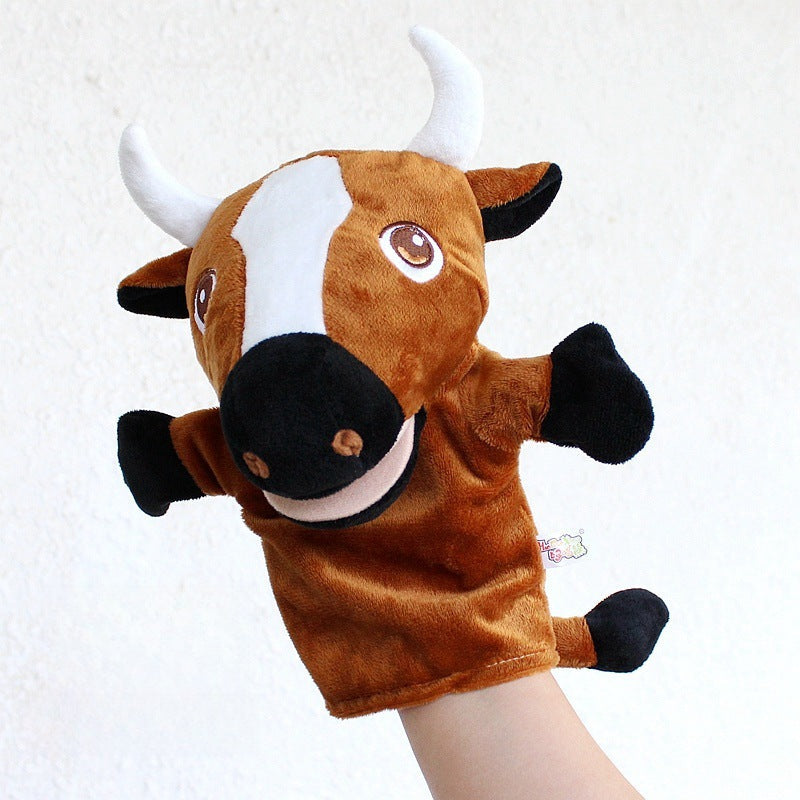 Cartoon Animal Plush Hand Puppets That Can Open Their Mouths, Parent-Child Toys for Kindergarten Storytelling, Cross-Border Ready Stock, Custom Logo