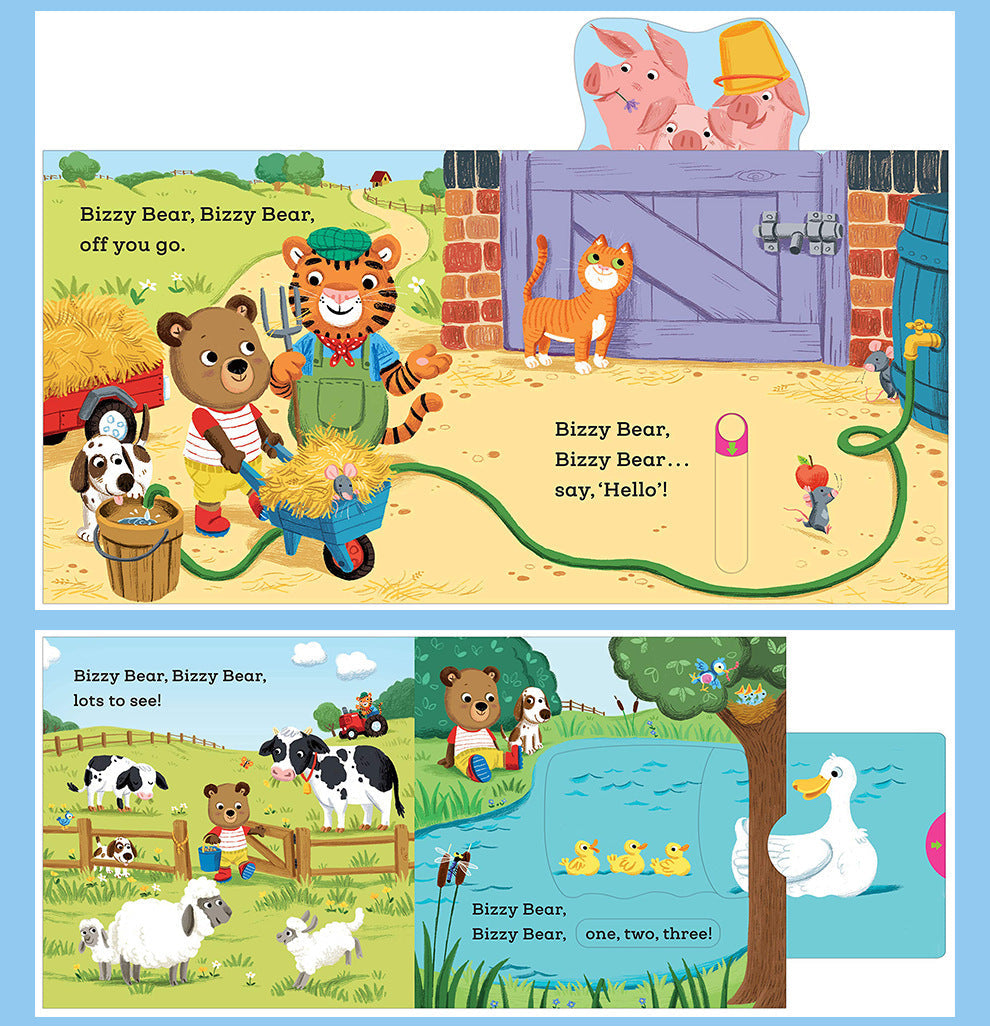 Bizzy Bear Busy Little Bear Picture Book Early Education Sing Along with Me Push-Pull Book Little Bear Is Very Busy