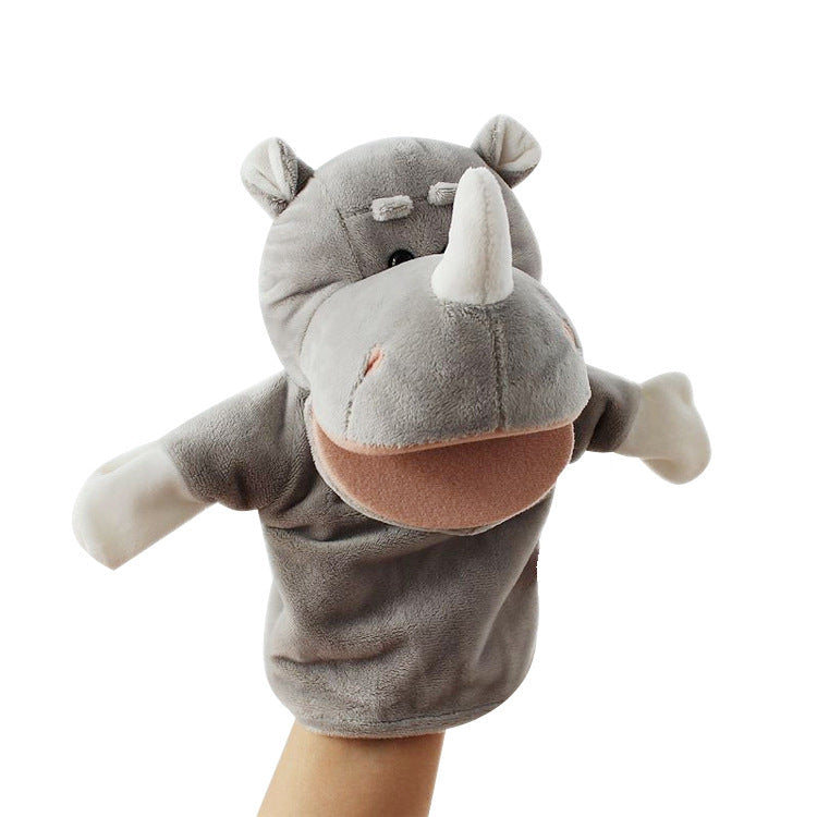 Cartoon Animal Plush Hand Puppets That Can Open Their Mouths, Parent-Child Toys for Kindergarten Storytelling, Cross-Border Ready Stock, Custom Logo