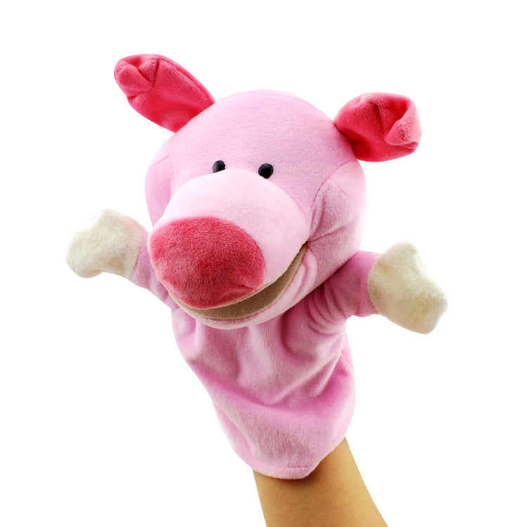 Cartoon Animal Plush Hand Puppets That Can Open Their Mouths, Parent-Child Toys for Kindergarten Storytelling, Cross-Border Ready Stock, Custom Logo