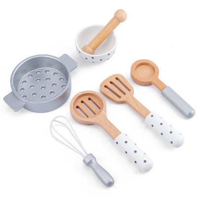 Kids Pretend Play Tea Set & Dessert Set, Role-Play Wooden Toys for Preschool Kindergarten, Imaginative Housekeeping Pretend Play