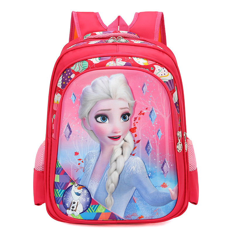 Cross-Border 16-Inch 3D Lightweight Backpack for Students in Grades 2–4–6 (Unisex) — Lightweight Kids School Bag - Snow Princess