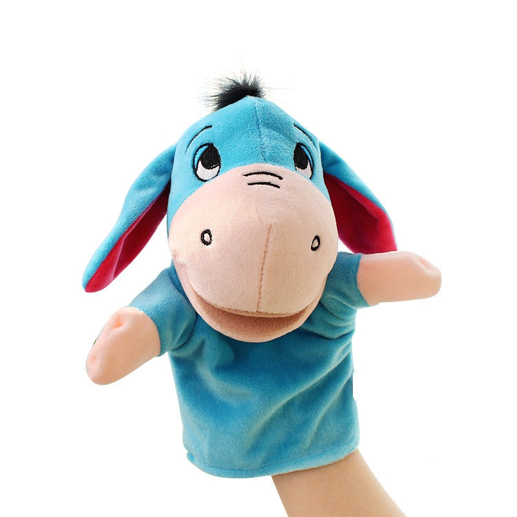 Cartoon Animal Plush Hand Puppets That Can Open Their Mouths, Parent-Child Toys for Kindergarten Storytelling, Cross-Border Ready Stock, Custom Logo