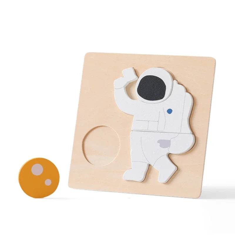 Wooden Puzzle Montessori Toys Baby Cartoon Ocean Animal Colorful Learning Education Block Toys Tangram Jigzaw Cognitive Kid Gift
