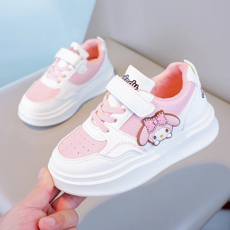 Sanrio Children Cartoon Kawaii Kuromi Melody Casual Board Shoes Spring Autumn Casual Sneakers Anti Slip Soft Sole Sports Shoes