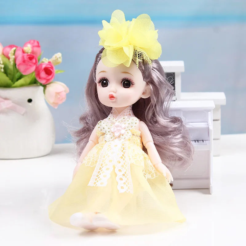 17cm Dolls 1/8 BJD Doll Princess Dress Up Boneca Children's 13 Joints Toys Dolls for Girls Dolls Multi-joint Kids Birthday Gifts
