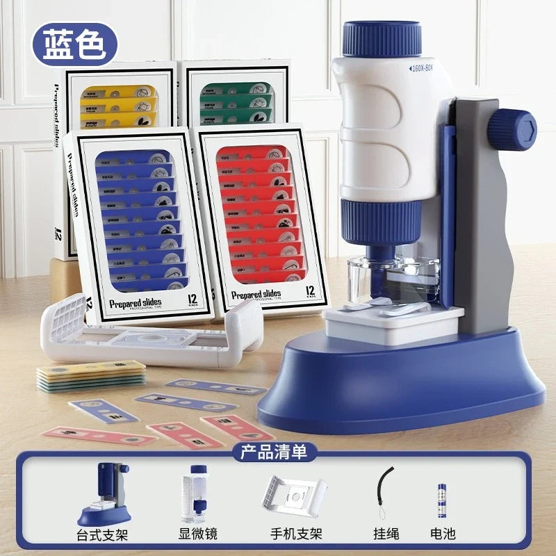 High definition 1200 times microscope toy set for primary and secondary school students science experiment puzzle science and