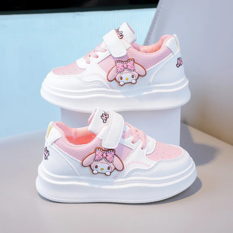 Sanrio Children Cartoon Kawaii Kuromi Melody Casual Board Shoes Spring Autumn Casual Sneakers Anti Slip Soft Sole Sports Shoes