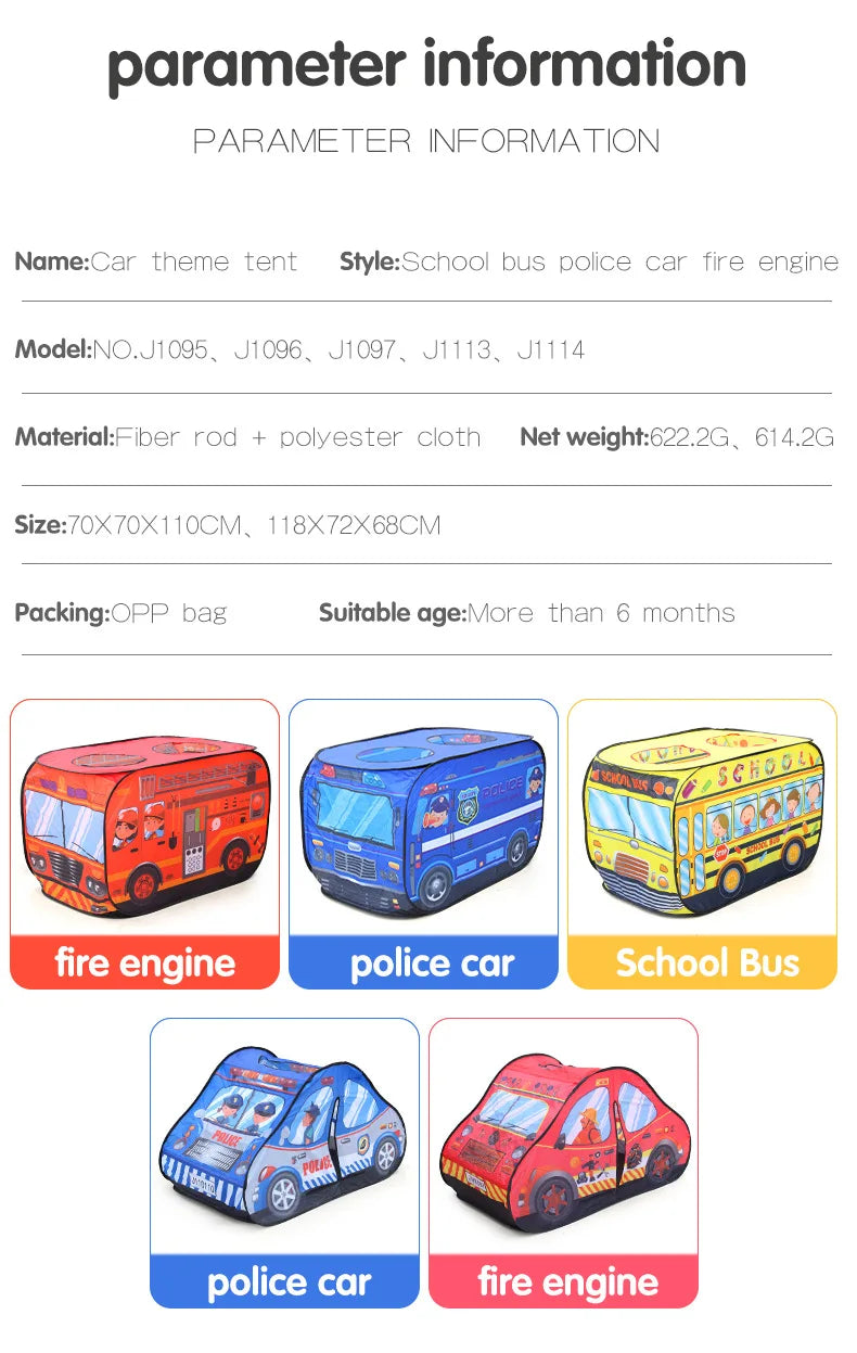 Game House Play Tents Bus Ocean Car Foldable Pop Up Toys Playhouse Children Toy Boy Girls Indoor House Ocean Balls Pool Toy Tent