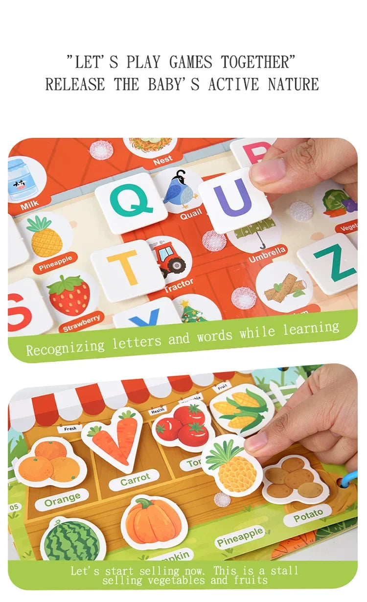 Early Education Puzzle Enlightenment Busy Book, Multiple Themes of Cognitive Tear-Off Toy Book, Early Development of Concentration and Hand-Eye Coordination