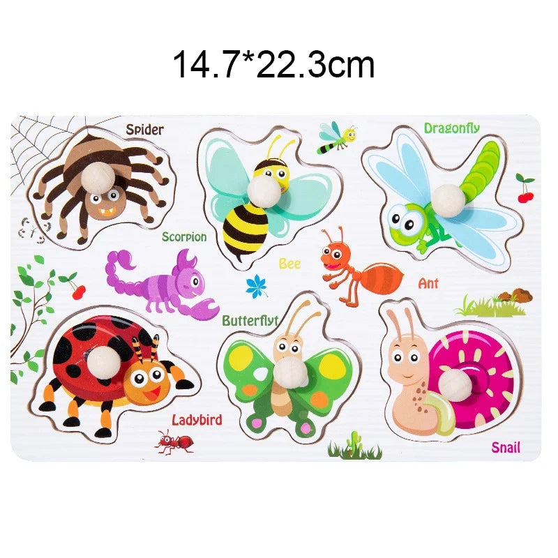 Montessori Toy Wooden Building Block Early Learning Educational Toy Color Shape Match Kids Puzzle Toys For Children Boys Girls