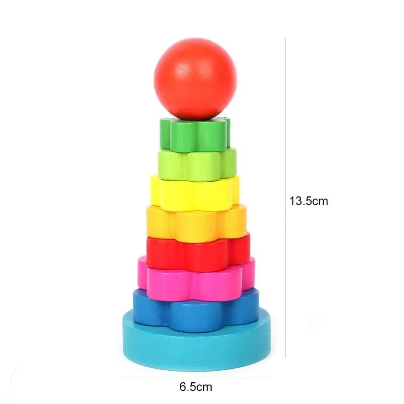 Children Wooden Toys Shape Matching Kids Montessori Early Education Toy Clock Rainbow Tower Caterpillar Around Beads Gifts TMZ