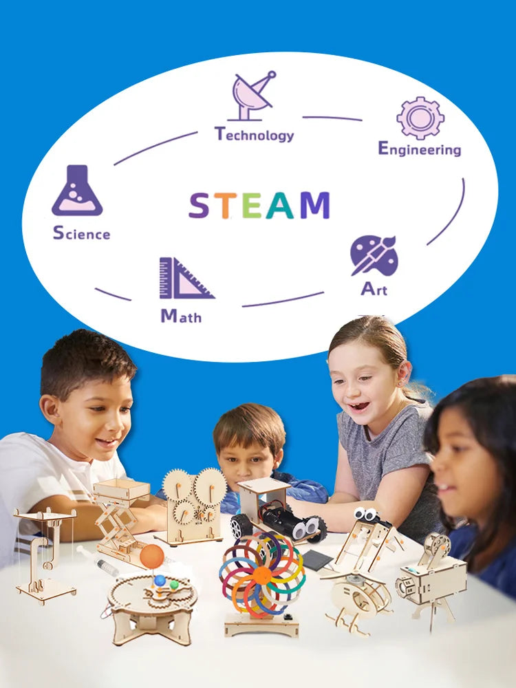 Kids DIY Science Toy Educational Scientific Experiment Kit Light Traffic Light Model Physics School STEM Projects Childrens Toy