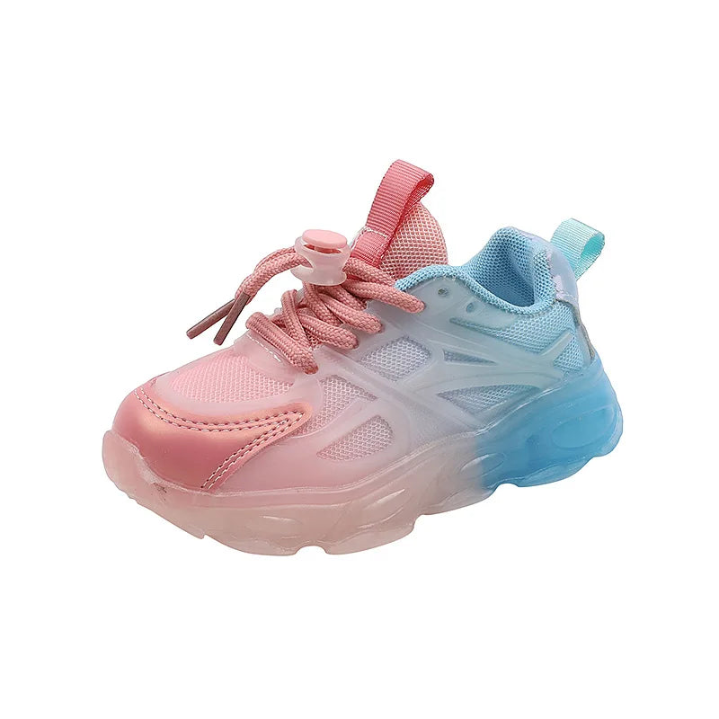 New Girl Sneakers LED Light on Child Shoes Gradient Colors Comfort Soft Sole Anti Slip Boy Shoe Spring Trendy Casual Shoes Niños
