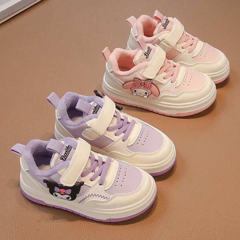 spring and autumn new non-slip children casual shoes fashion Girls Sanrio hello kitty velcro kuromi board shoes