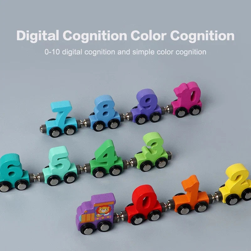 Wooden Magnetic Number Train Set – Montessori Learning Toy for Toddlers