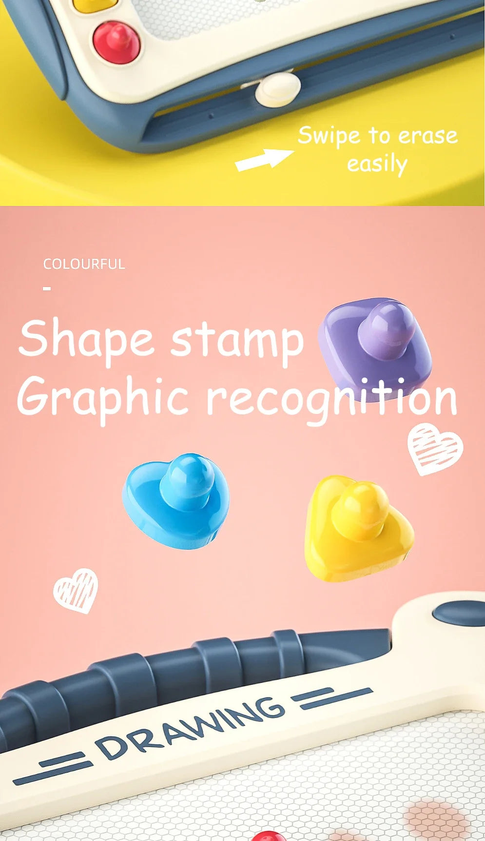 Children Magnetic Drawing Board Colored Graffiti Magic Eraser Drawing Board Children's Graffiti Board Art Early Education Toy
