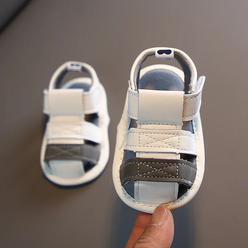 VALEN SINA Summer New Kids Newborn Baby Boys Fashion Summer Soft Crib Shoes First Walker Anti Slip Baotou Sandals Shoe