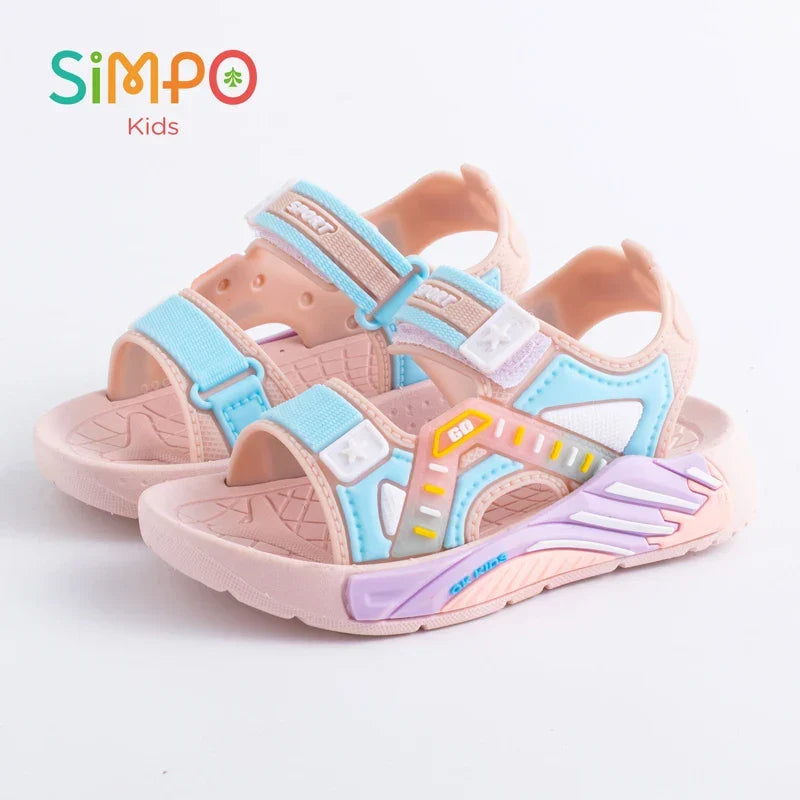 One Pairs of Summer Kids' Sandals Unisex Soft Bottom Casual Beach Shoes for Primary School Students