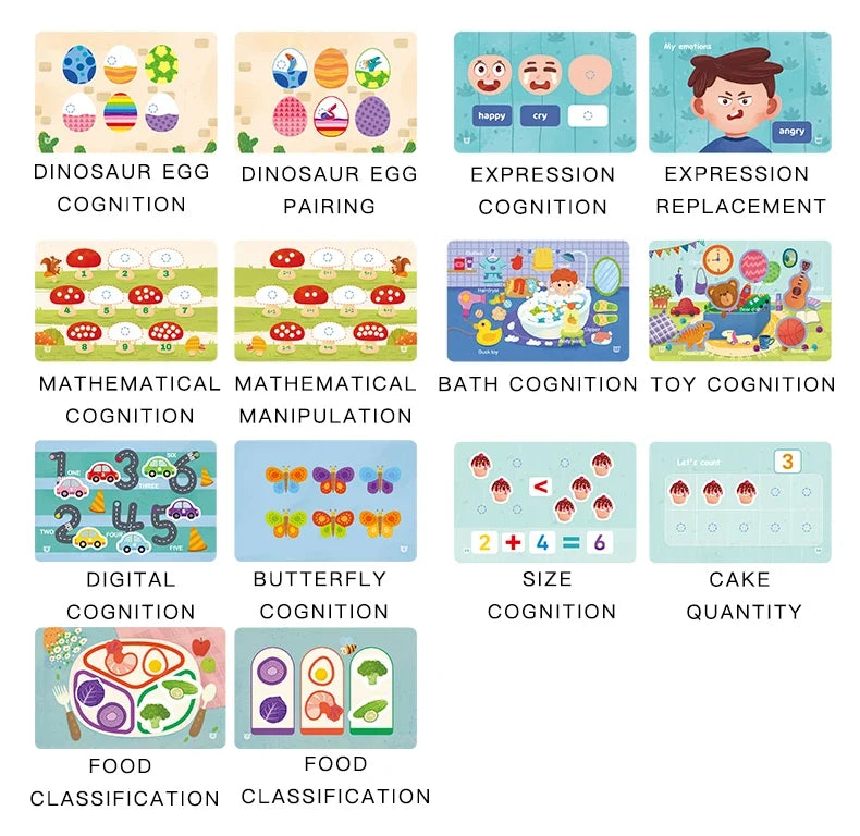 1pc Enlightenment Busy Book Paper Pasting Book Operation Board Baby Learning Children's Quiet Picture Books