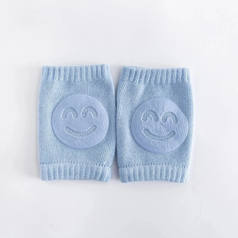 1 Pair Baby Knee Pads Cotton Crawling Elbow Pads Safety Knee Pads Leg Pads Blue