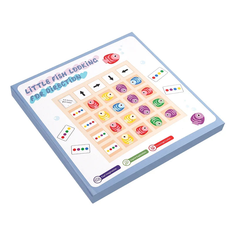 Children's Wooden Montessori Toys Kids Logical Thinking Training Direction Color Cognition Educational Battle Battle Board Game