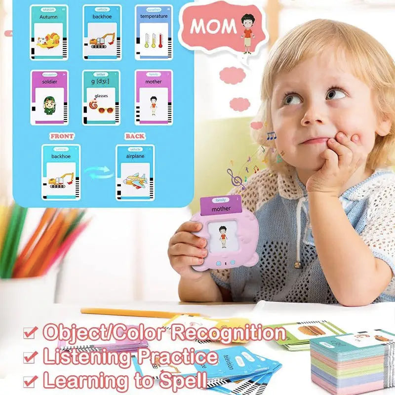 Learning English Flash Cards Machine Electronic Audio Book Toy Montessori Educational Toy for Children Christmas Gift 2026 New