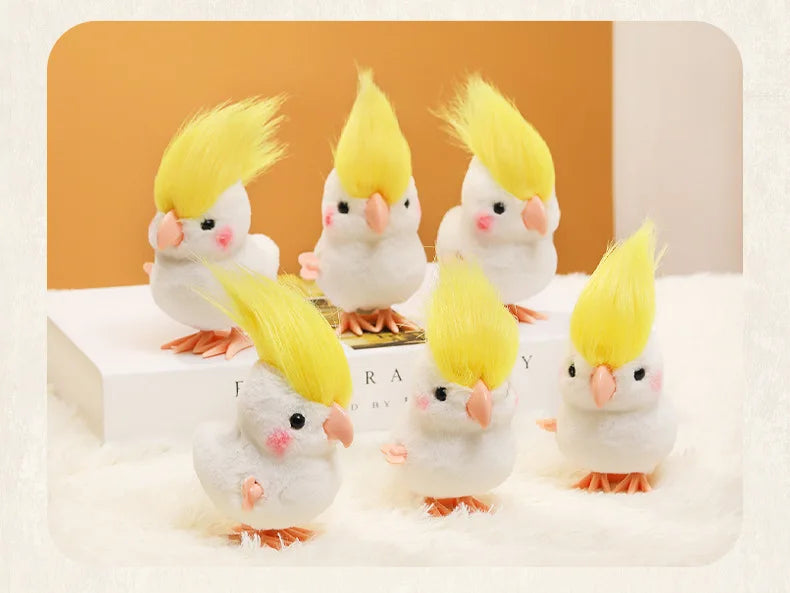 New Cute Jumping Parrot Chick Clockwork Toy Walking Simulation Plush Wind Up Vintage Toys for Kids 2 To 4 Years Old Toys Gift