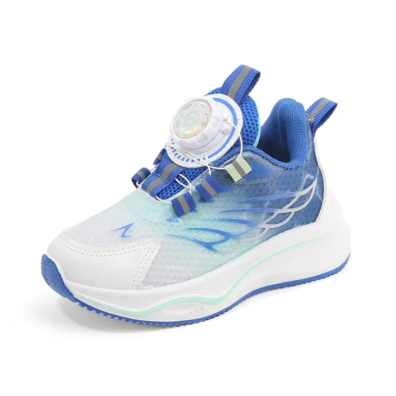 Tenis Child Shoe Casual Sneaker for Boy Kid Shoe for Girl Rotating Buttons Running Shoe for Girl Soft Sole Mesh Braeathable Shoe