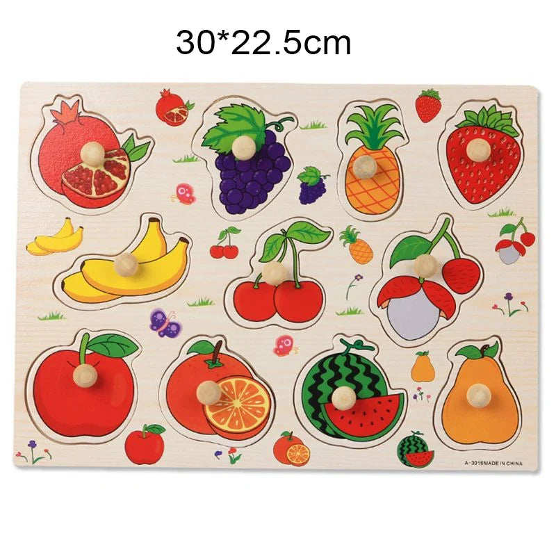 Montessori Toy Wooden Building Block Early Learning Educational Toy Color Shape Match Kids Puzzle Toys For Children Boys Girls