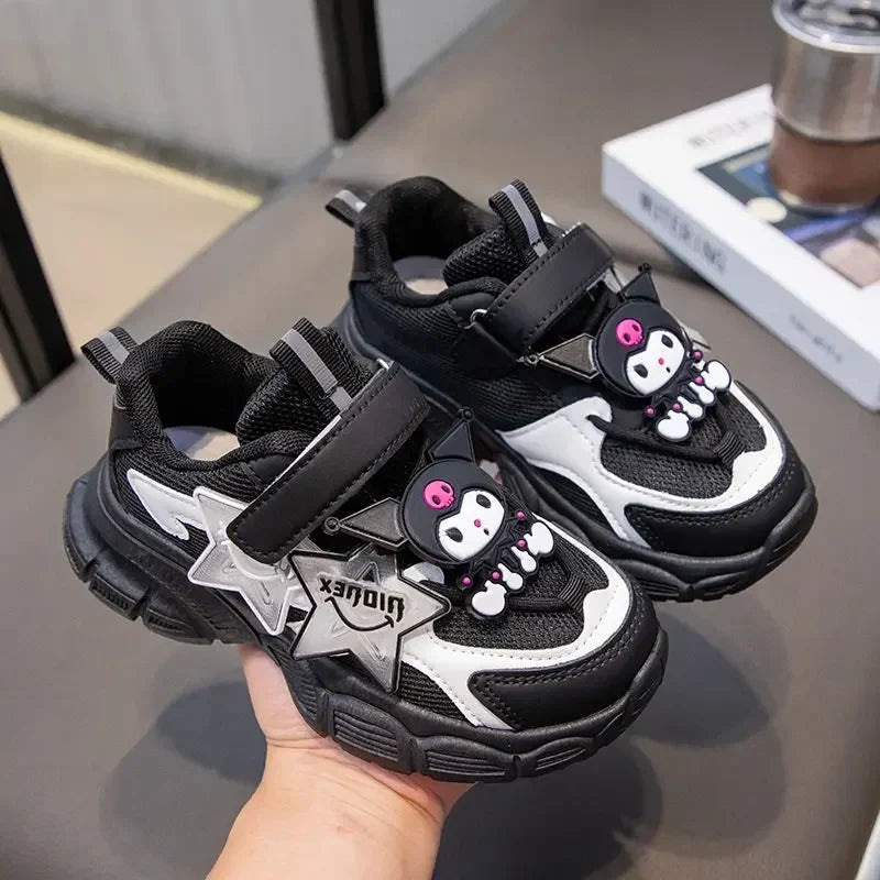 Sanrio Kuromi cute girls breathable, lightweight, comfortable and non-slip cartoon spring and autumn sports mesh running shoes