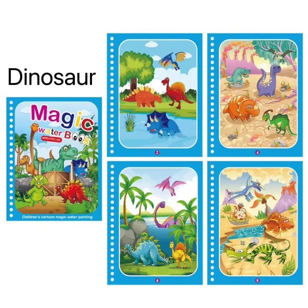 1 Book+1 Pen Reusable Coloring Book Water Painting Book Sensory Early Education Puzzle Drawing Toys