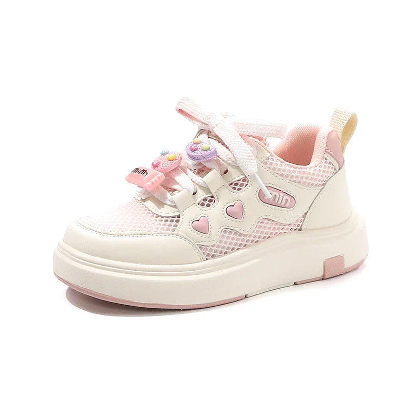 Girls' mesh shoes 2025 Spring and Autumn new children's sports shoes mesh breathable girls' casual shoes board shoes