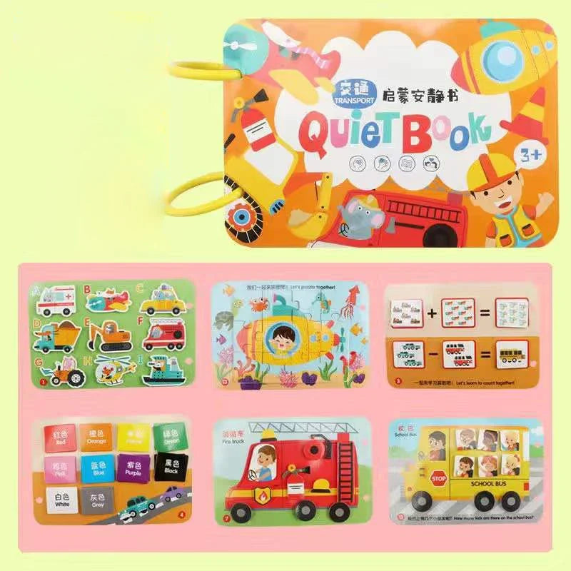 Montessori Busy Book for Kids Toddlers Educational Toys Baby Diy Paste Quiet Book Children Animals Numbers Matching Puzzles Toys