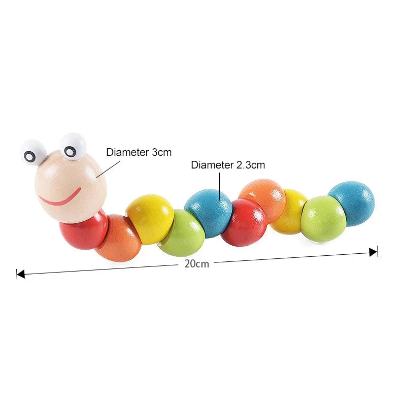 Children Wooden Toys Shape Matching Kids Montessori Early Education Toy Clock Rainbow Tower Caterpillar Around Beads Gifts TMZ