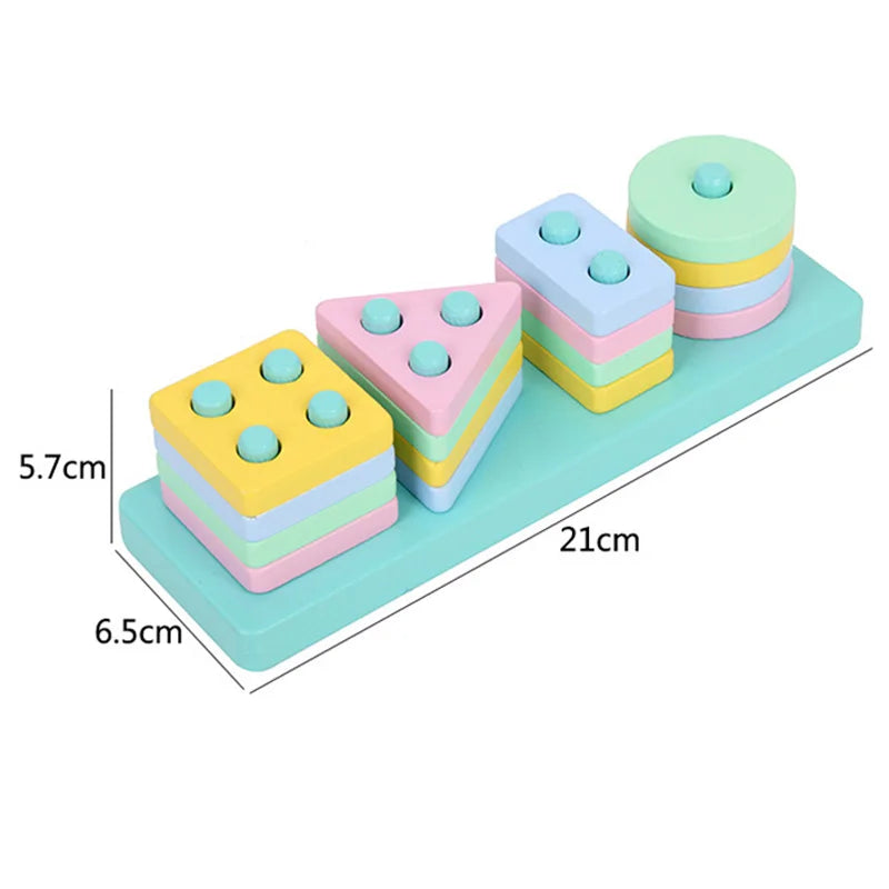 Children Wooden Toys Shape Matching Kids Montessori Early Education Toy Clock Rainbow Tower Caterpillar Around Beads Gifts TMZ