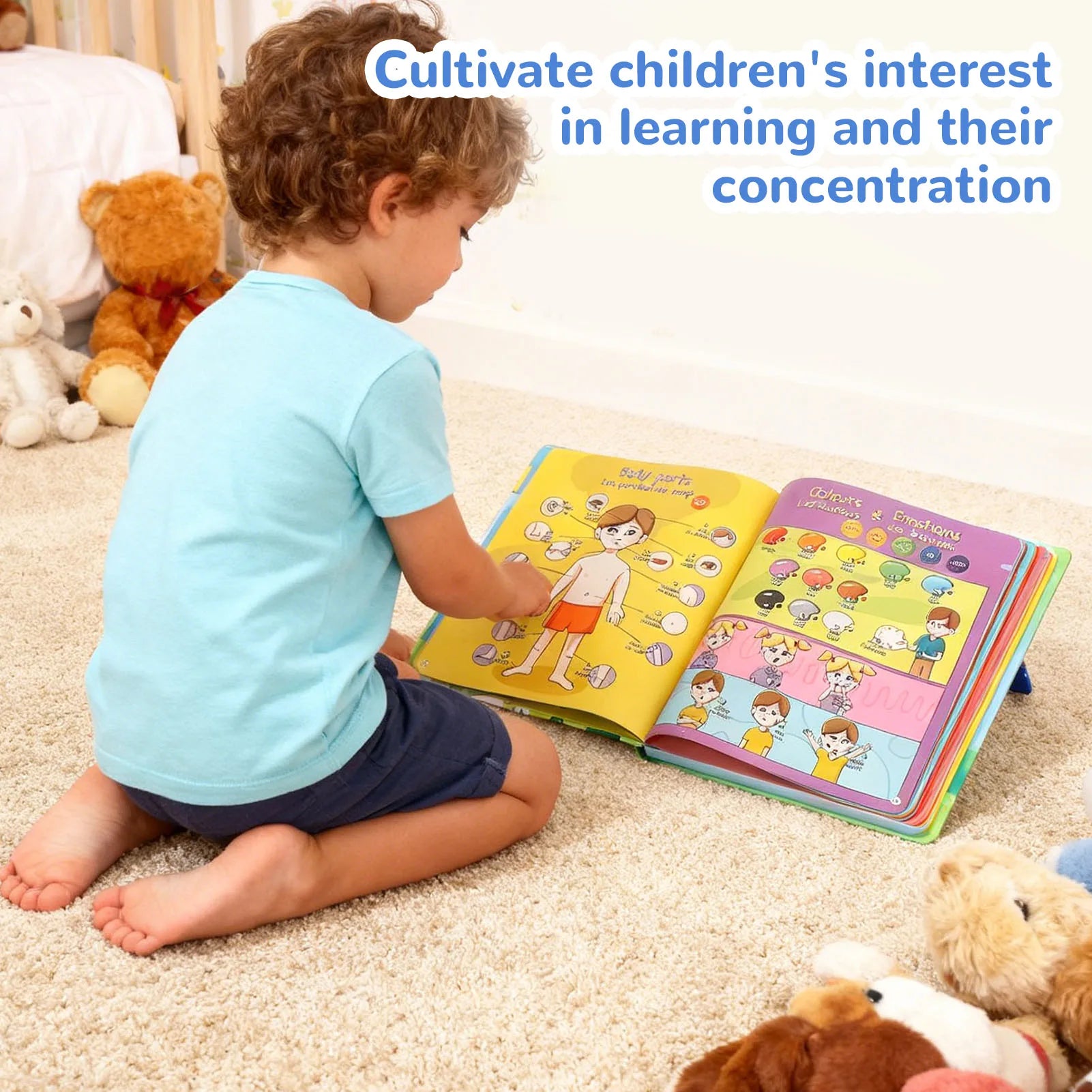French English Bilingual Sound Book Early Learning Interactive Sound Book Educational  for Children Ages 3-8 Sound Book