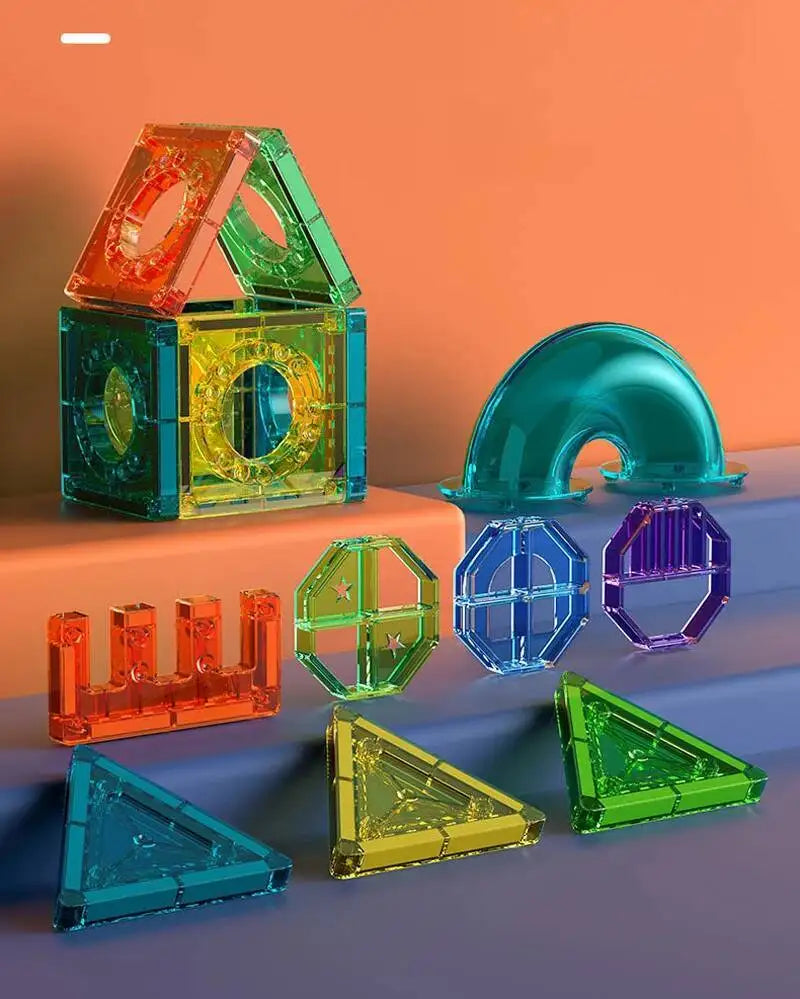 Magnetic Building Blocks Magnet Tiles Marble Run Race Track Blocks Model Construction Set Educational Magnet Toys for Children