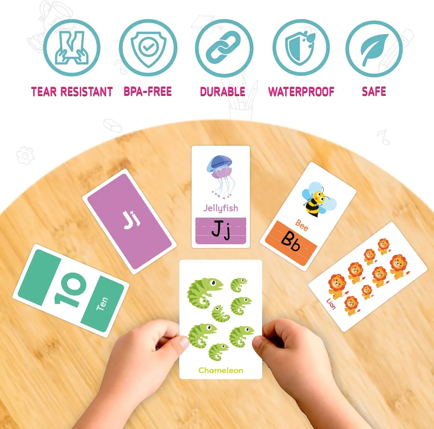58PCS ABC Alphabet Flashcards Montessori Early Education Toys Baby  Shapes Animals Learning Cards Games Puzzles For Kids Gifts