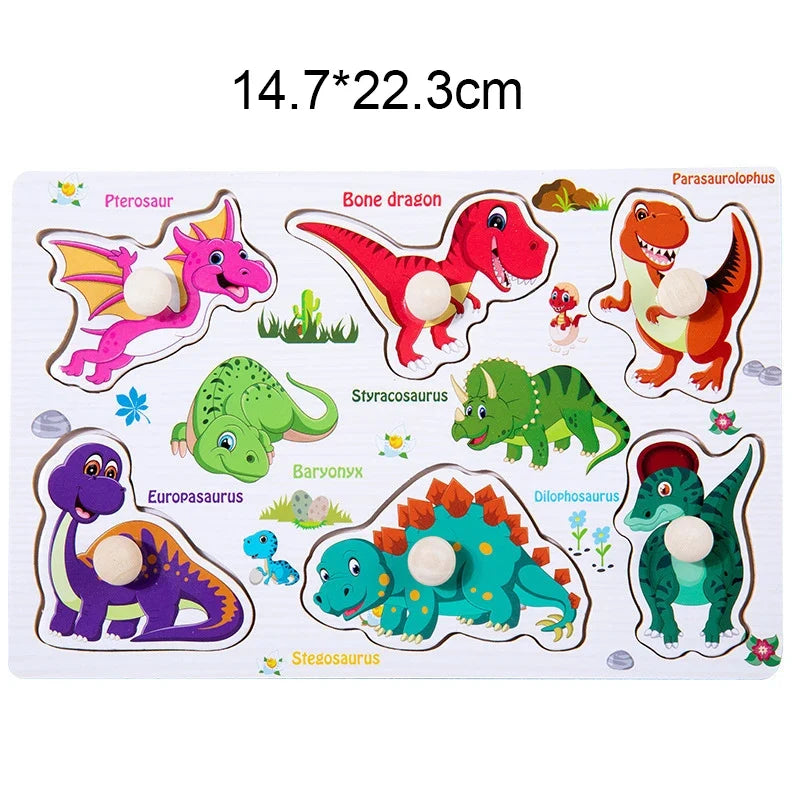 Montessori Toy Wooden Building Block Early Learning Educational Toy Color Shape Match Kids Puzzle Toys For Children Boys Girls