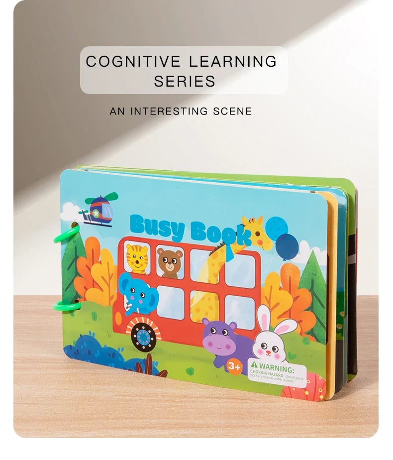 1pc Enlightenment Busy Book Paper Pasting Book Operation Board Baby Learning Children's Quiet Picture Books