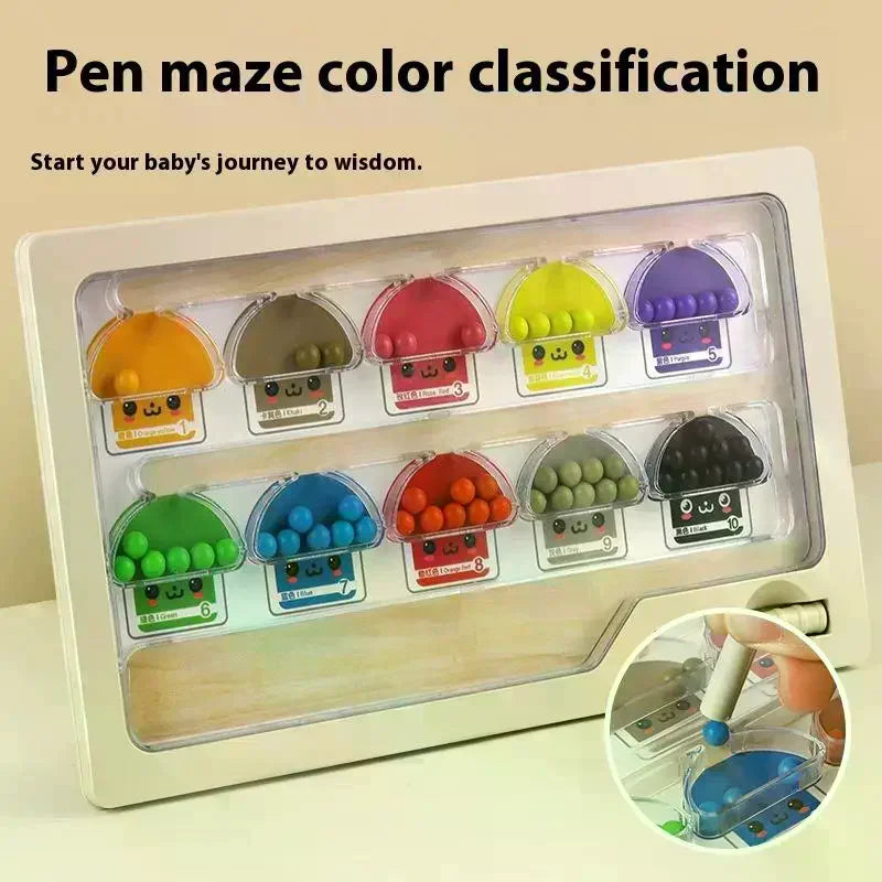 1 Set Color Matching Montessori Toy Plastic Magnetic Color And Number Maze Learning Education Toys Gifts For Children