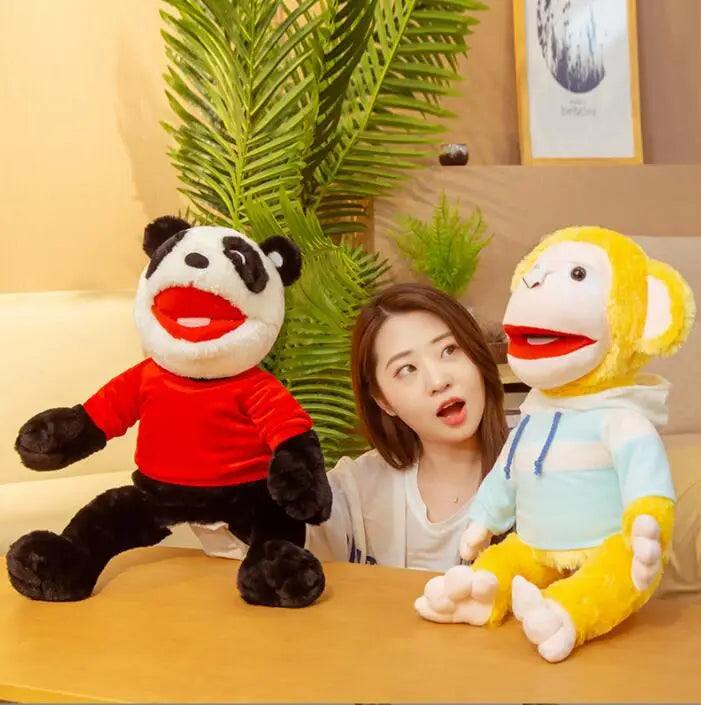slappy puppet Animal Hand Puppet Children Theater Performance Props Scary Doll Dinosaur Panda Plush Toys Kids Gift