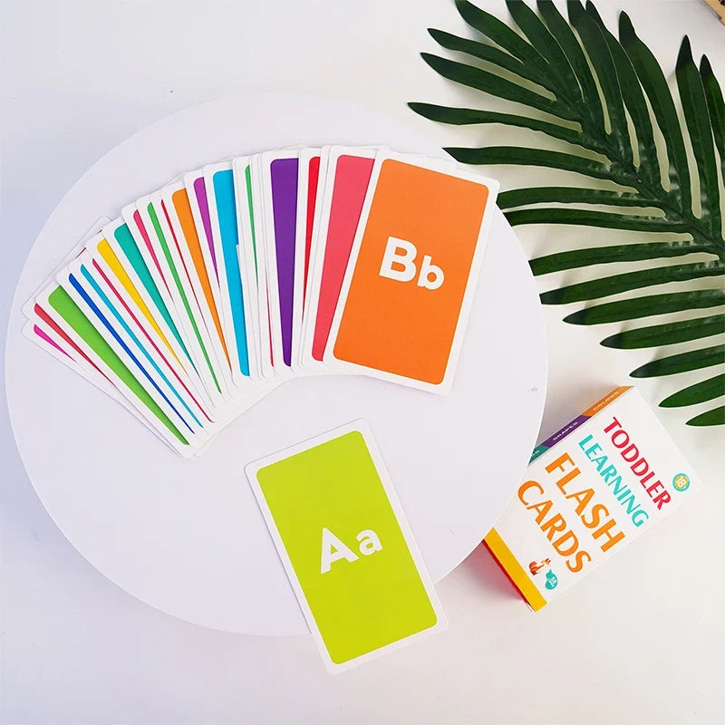 58PCS ABC Alphabet Flashcards Montessori Early Education Toys Baby Shapes Animals Learning Cards Games Puzzles For Kids Gifts